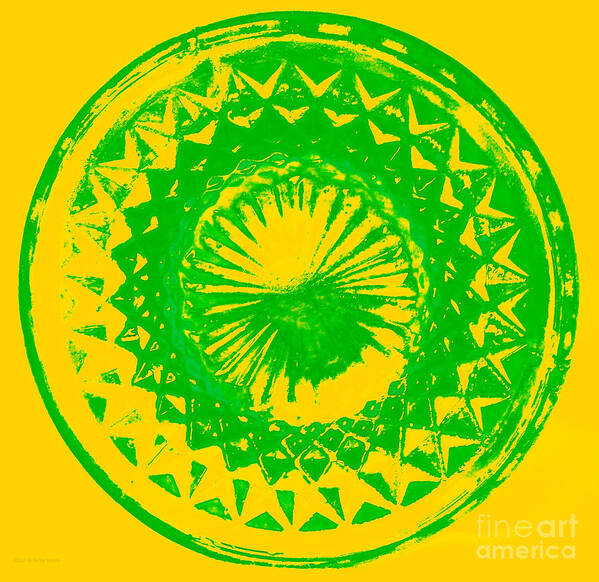Abstract Poster featuring the digital art Circle Yellow by Anita Lewis