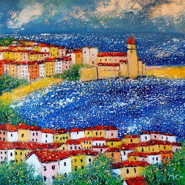 Reflections Poster featuring the painting Collioure by K McCoy