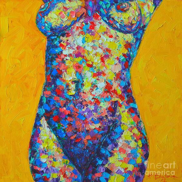 Nude Poster featuring the painting Colorful Nude by Ana Maria Edulescu