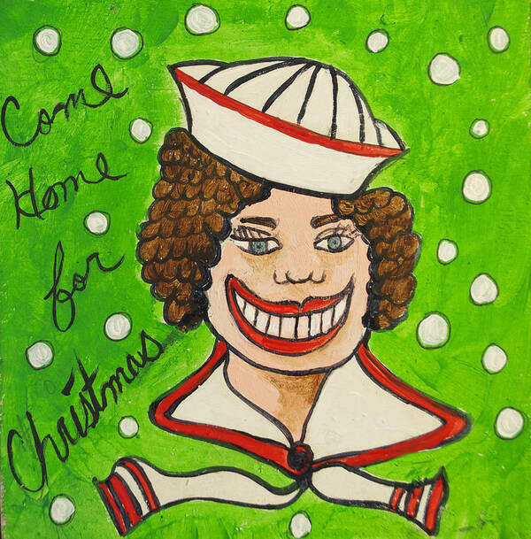 Christmas Poster featuring the painting Come home for Christmas Tillie by Patricia Arroyo