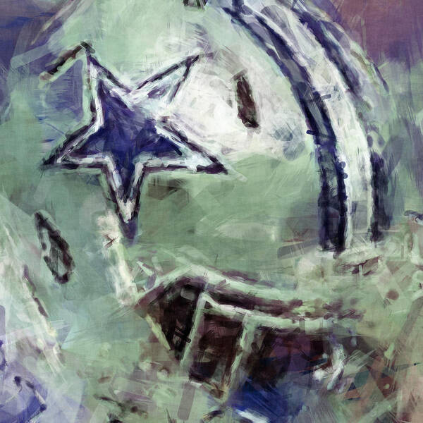 Cowboys Poster featuring the digital art Cowboys Art Abstract by David G Paul