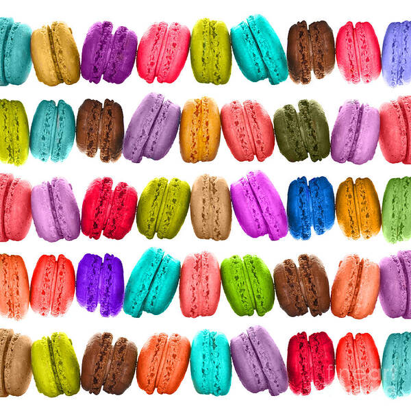 Macarons Poster featuring the photograph Crazy french colorful macarons by Delphimages Photo Creations