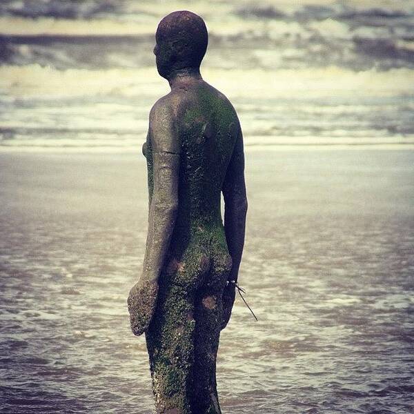  Poster featuring the photograph Crosby Beach: Anthony Gormley by Chris Jones