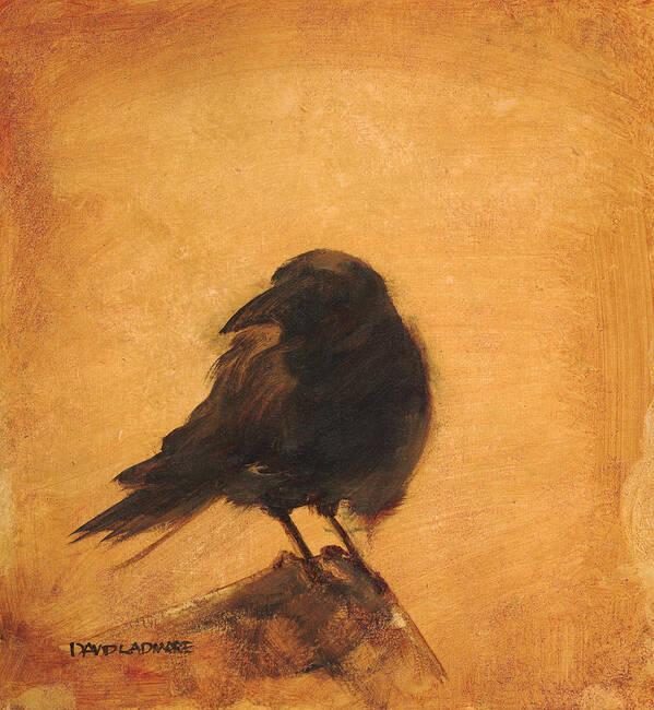 Crow Poster featuring the painting Crow 9 by David Ladmore