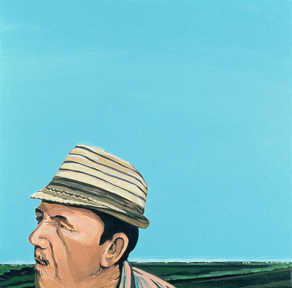 Male Poster featuring the painting Cuban Portrait #8, 1996 by Marjorie Weiss