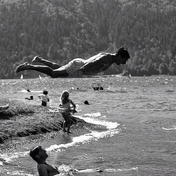 Fineartphotography Poster featuring the photograph Cultus Lake Summer Of '89 #bw by Tonino Guzzo