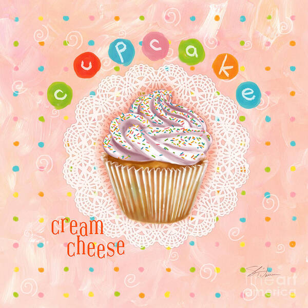 Cupcake Poster featuring the mixed media Cupcake-Cream Cheese by Shari Warren