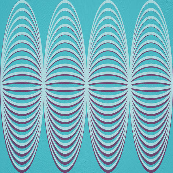 Blue Plum Pattern Poster featuring the digital art Curves by Bonnie Bruno