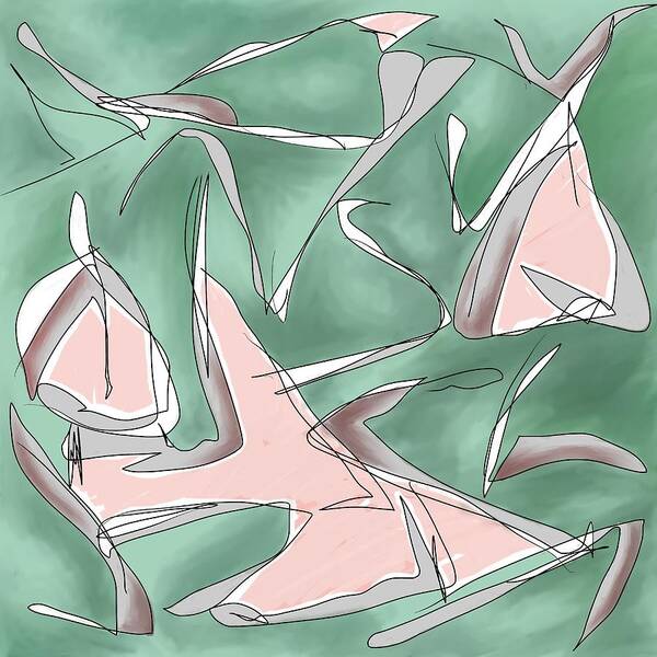 Abstract Poster featuring the digital art Daddy's Little Gull by Laureen Murtha Menzl