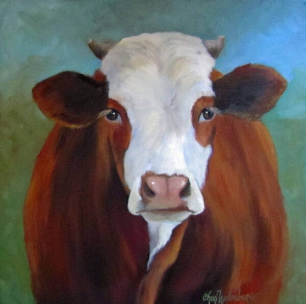 Cow Painting Poster featuring the painting Daffodil by Cheri Wollenberg