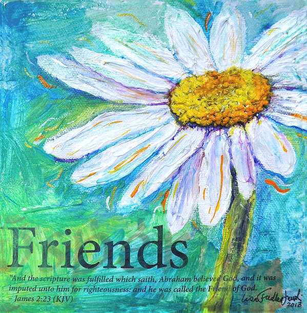 Christian Poster featuring the painting Daisy Friends by Lisa Jaworski