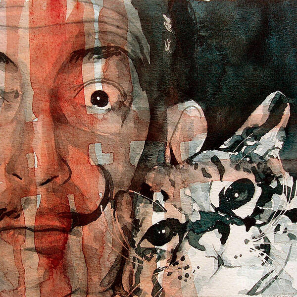 Salvador Dali Poster featuring the painting Dali and his cat by Paul Lovering