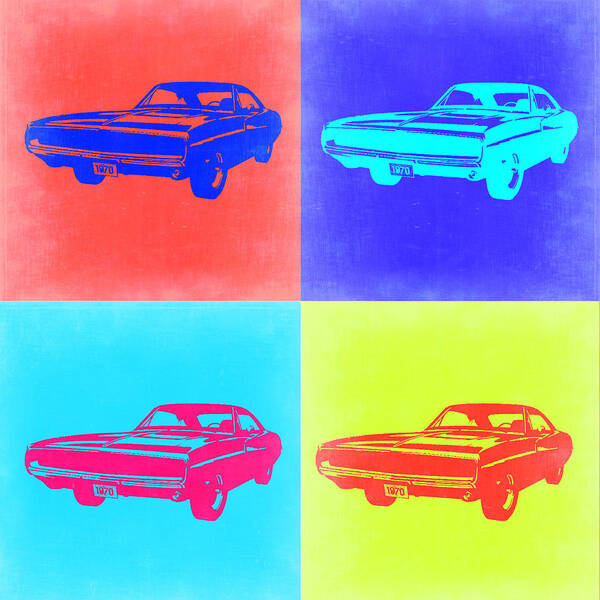 Dodge Charger Poster featuring the painting Dodge Charger Pop Art 1 by Naxart Studio