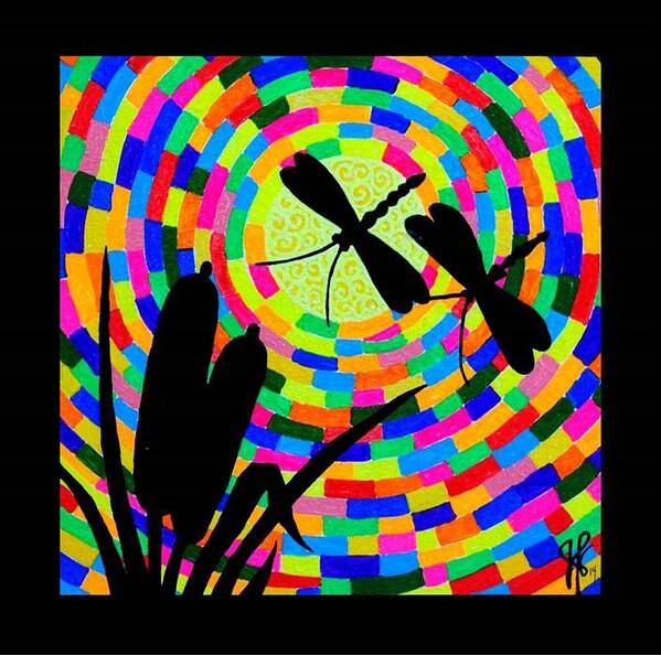 Dragonflies Poster featuring the painting Dragonfly Silhouette by Jim Harris