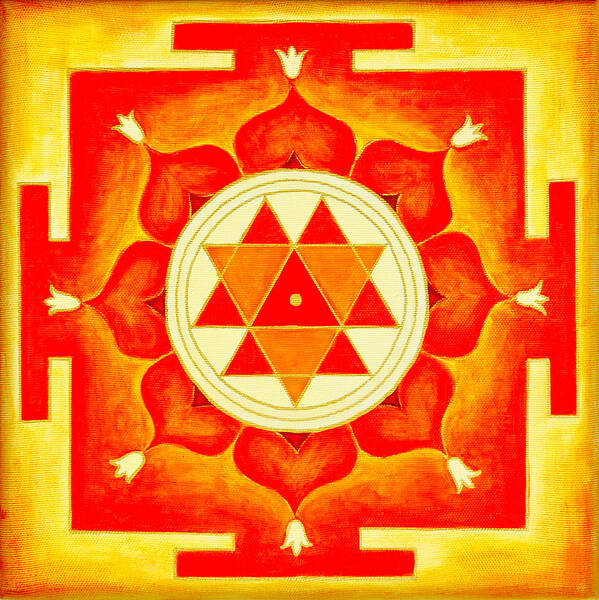 Symbols Poster featuring the photograph Durga Yantra is a powerful Yantra for transformation of consciousness by Raimond Klavins