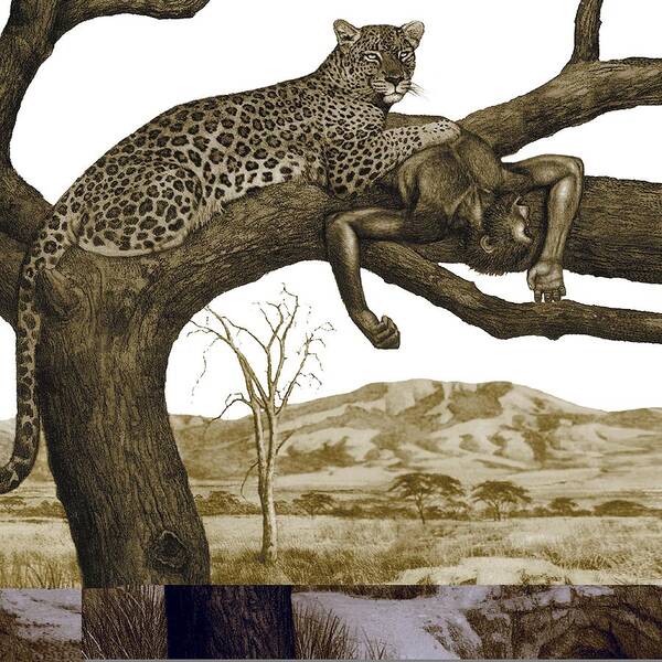 Africa Poster featuring the photograph Early hominid killed by a leopard by Science Photo Library