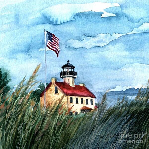 East Point Lighthouse Poster featuring the painting East Point Lighthouse 2 by Nancy Patterson