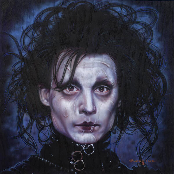 Celebrity Poster featuring the painting Edward Scissorhands by Timothy Scoggins