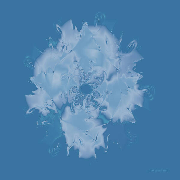 Flower Poster featuring the digital art Elegant Blue Flower 2 by Judi Suni Hall