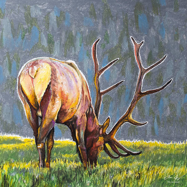 Elk Poster featuring the painting Elk by Aaron Spong