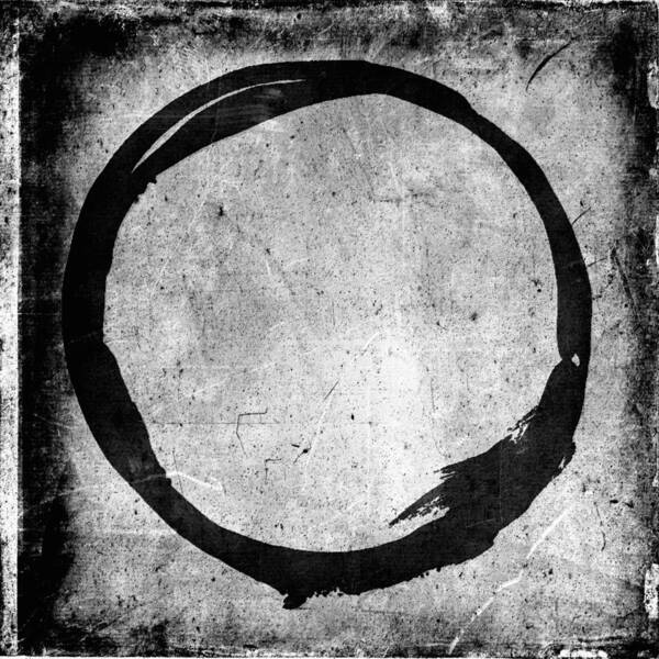 Black Poster featuring the painting Enso No. 109 Black on White by Julie Niemela