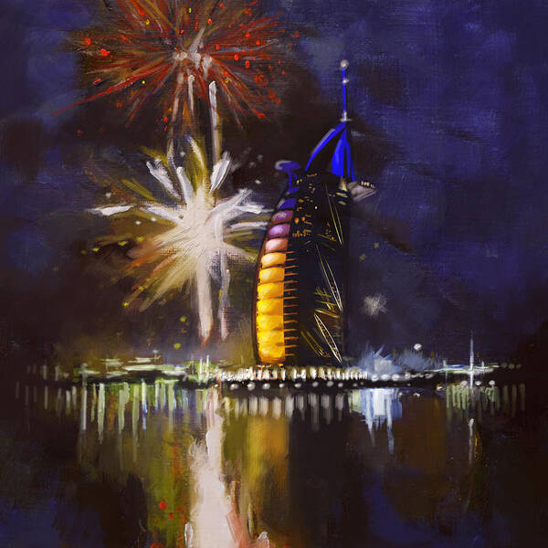 Dubai Expo Poster featuring the painting Expo Celebrations by Corporate Art Task Force