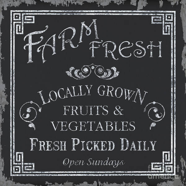 Farmer Poster featuring the painting Farm Fresh Sign by Debbie DeWitt