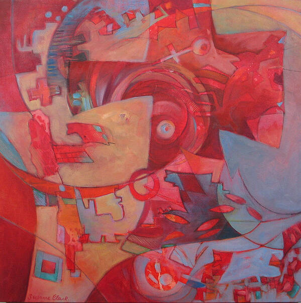 Abstract Poster featuring the painting Finding the Key by Susanne Clark