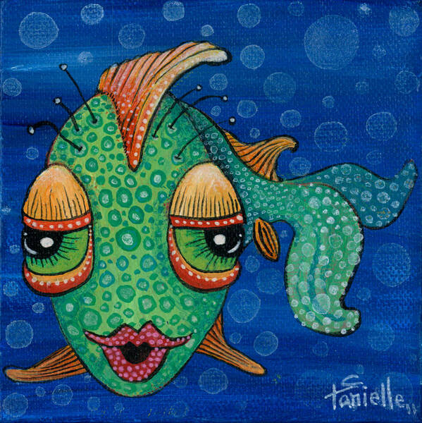 Fish Lips Poster featuring the painting Fish Lips by Tanielle Childers