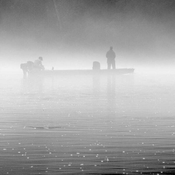 Fly Fishing Poster featuring the photograph Fishing in the Fog by Mike McGlothlen