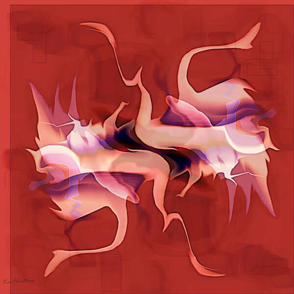 Abstract Poster featuring the digital art Flailing Abstract by Kae Cheatham