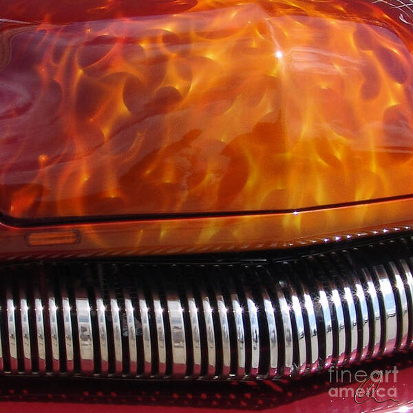 Hot Rod Poster featuring the photograph Flame Rod 1 Squared by Chris Thomas