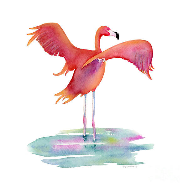 Flamingo Poster featuring the painting Flamingo Wings by Amy Kirkpatrick