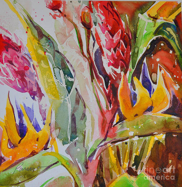 Floral Poster featuring the painting Floral Abstraction by Roger Parent