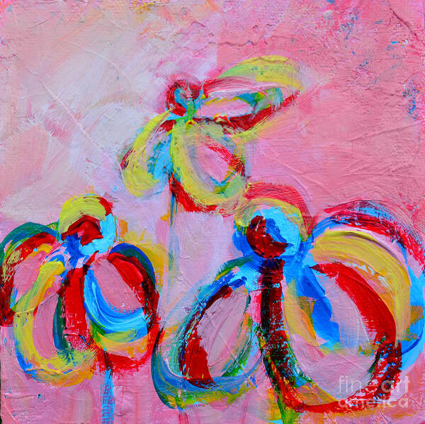 Pink Poster featuring the painting Abstract Flowers Silhouette No 11 by Patricia Awapara