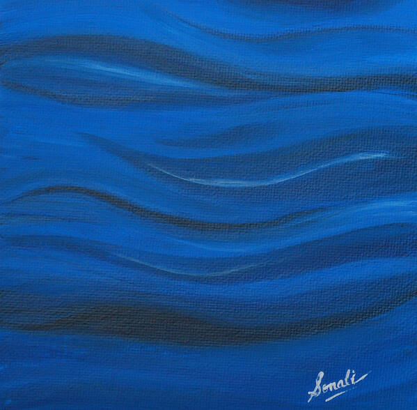 Blue Poster featuring the painting Flow by Sonali Kukreja