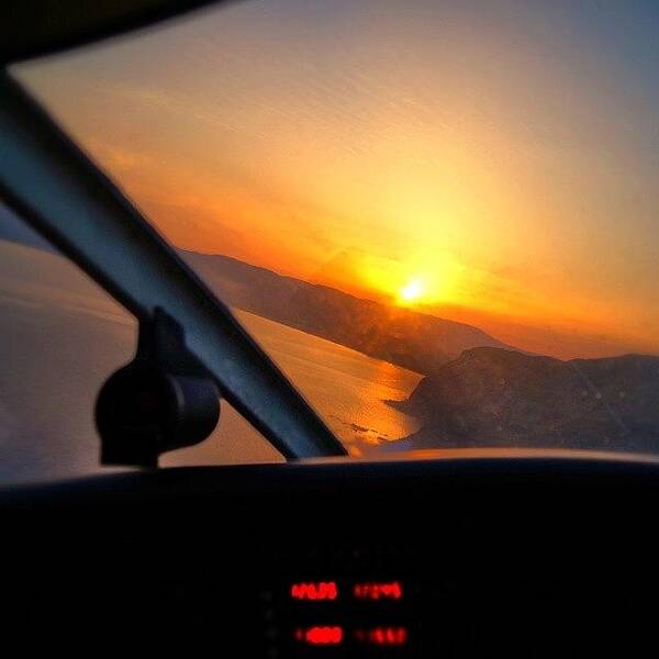 Summer Poster featuring the photograph Flying In To The Sunset Over Zakynthos by Alistair Ford