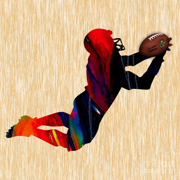 Football Poster featuring the mixed media Football by Marvin Blaine