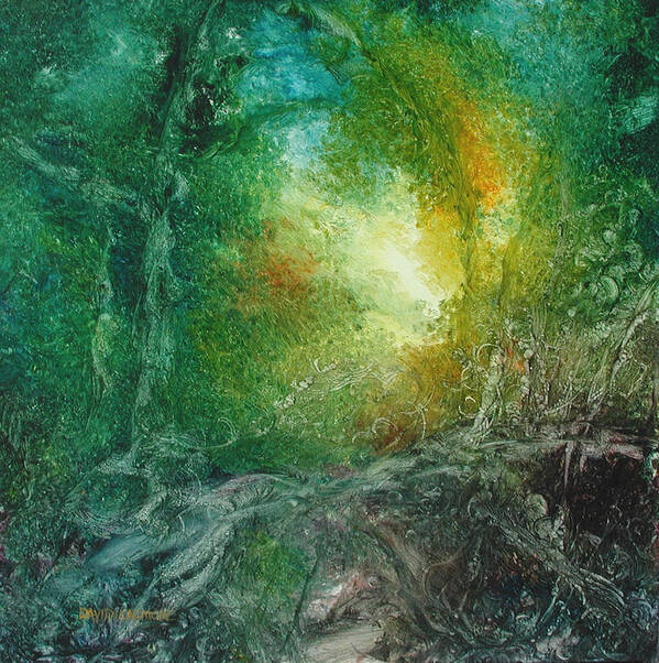 David Ladmore Poster featuring the painting Forest Light 27 by David Ladmore