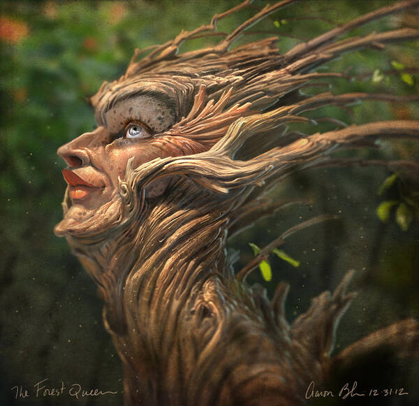  Poster featuring the digital art Forest Queen by Aaron Blaise