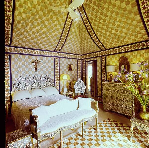 Antique Poster featuring the photograph Franco Zeffirelli's Bedroom by Horst P. Horst
