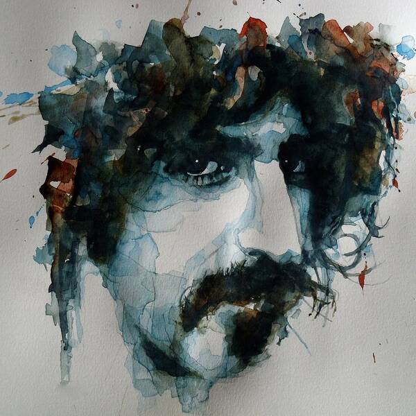 Frank Zappa Poster featuring the painting Frank Zappa by Paul Lovering