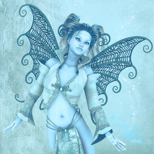 3d Poster featuring the digital art Frost Fairy by Jutta Maria Pusl