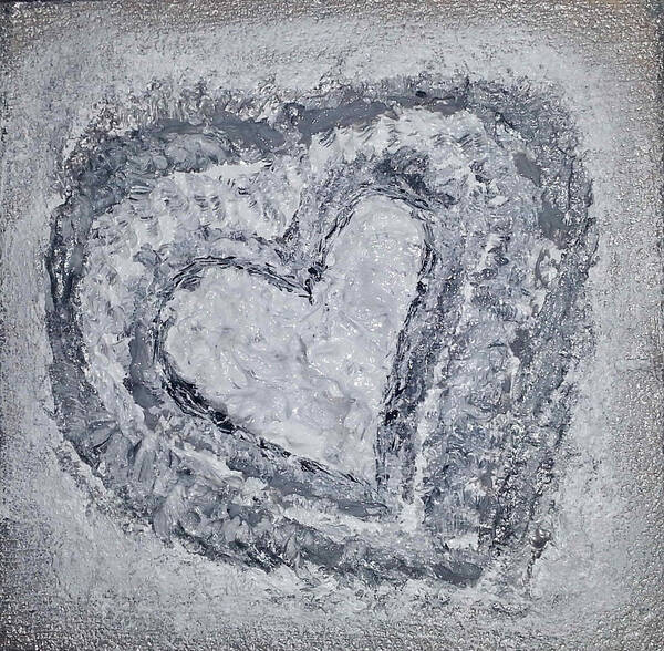 Abstract Painting Poster featuring the painting G3 - greys by KUNST MIT HERZ Art with heart