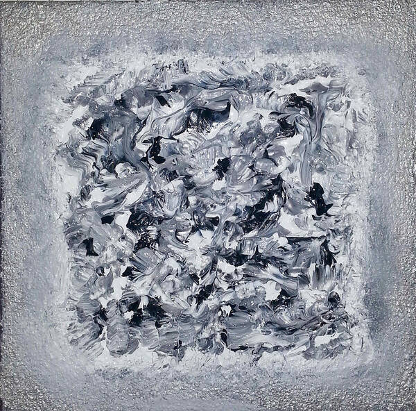 Abstract Painting Poster featuring the painting G4 - greys by KUNST MIT HERZ Art with heart