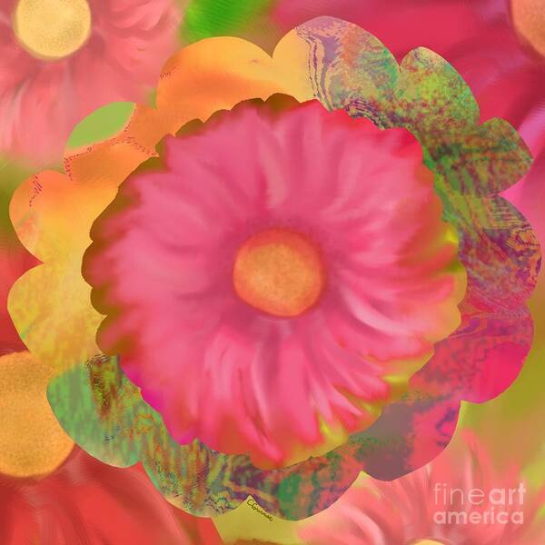 Abstract Poster featuring the digital art Garden Party II by Christine Fournier