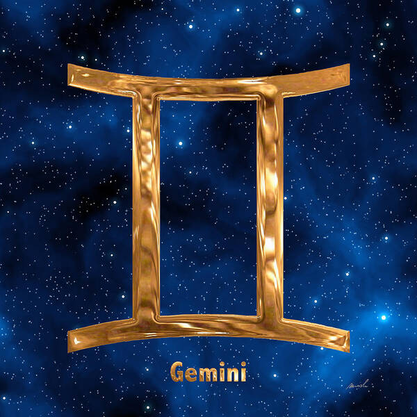 Gemini Poster featuring the painting Gemini by The Art of Marsha Charlebois