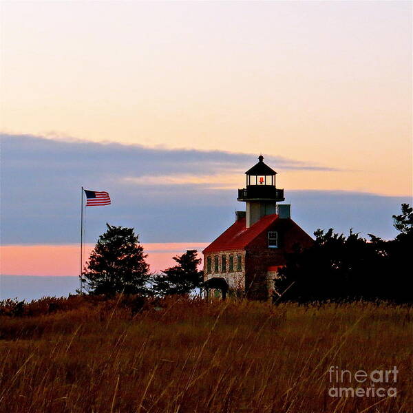East Point Lighthouse Poster featuring the photograph Getting Dark At East Point Light by Nancy Patterson