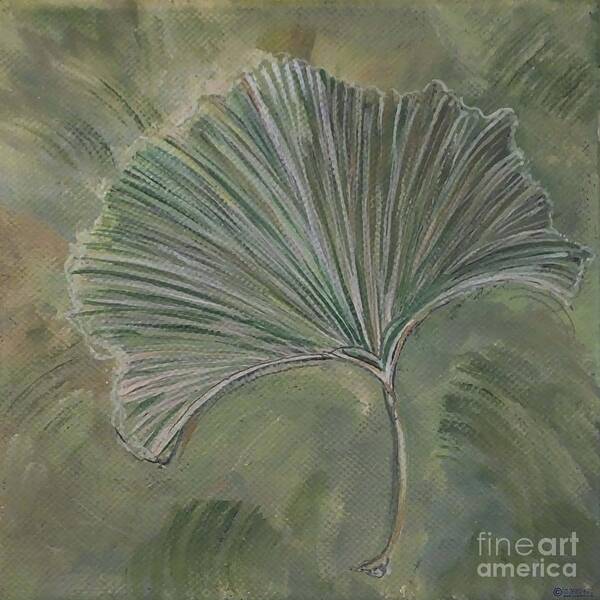 Ginko Poster featuring the painting Ginko Leaf by Lizi Beard-Ward