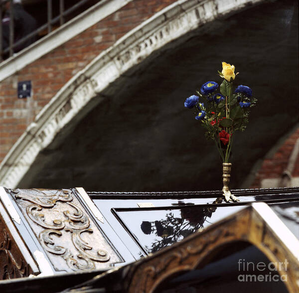 Venice Poster featuring the photograph Gondola con Fiori by Riccardo Mottola